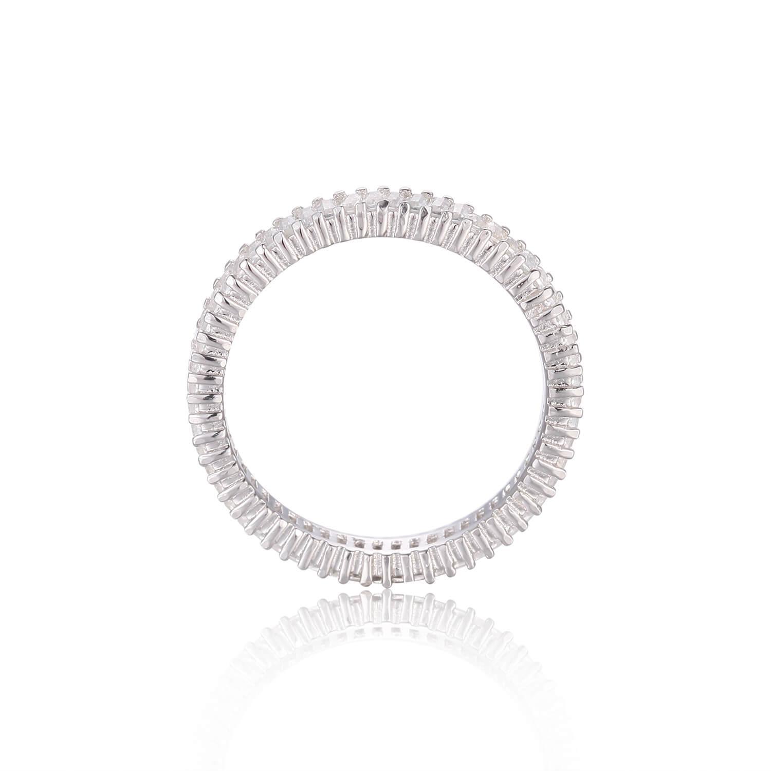 Classic Baguette White Topaz Sterling Silver Ring