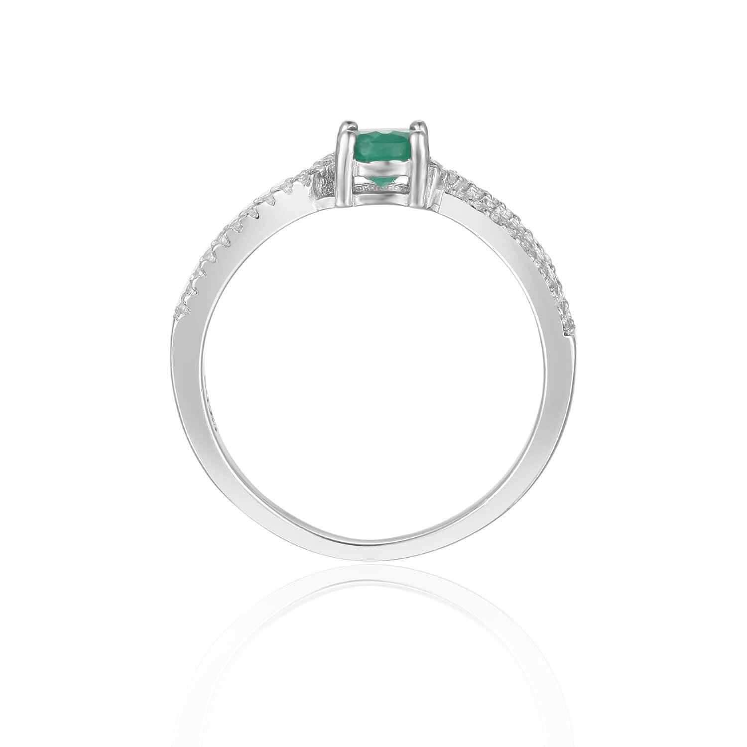 This May Birthstone Ring is a Green Emerald Unique Engagement Ring, this beautiful piece of jewelry could become a promise ring, an engagement ring, or a special gift this Christmas. A beautiful gift for her the Fine Color Jewels Dean Collection features Birthstone rings and other Fine Jewelry!