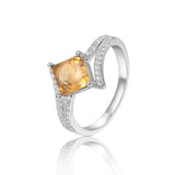Natural citrine jewelry design, affordable solitaire ring, solitaire ring for her on a budget