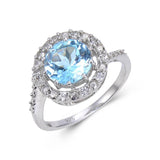 Round shape topaz ring, solitaire ring, topaz solitaire ring, blue gemstone ring design