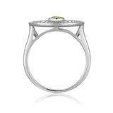 August birthstone ring, green gemstone ring, sterling silver rings