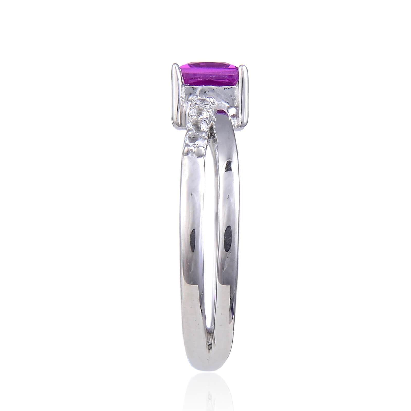 Square shape gemstone ring, square cut sapphire ring