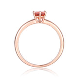 Genuine Spessartite Garnet One Carat Solitaire Ring | Rose Gold Plated Sterling Silver Ring | Solitaire Ring - FineColorJewels