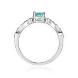 Natural emerald ring, emerald solitaire ring