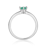 Sterling silver ring design, Emerald and sterling silver ring