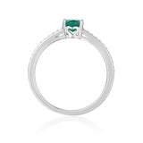 Oval Shaped Solitaire Ring, Genuine emerald solitaire ring, Genuine emerald jewelry on a budget, natural emerald ring under $100