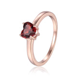 Center stone garnet ring, Sterling silver ring gold plated