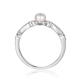 Pearl round solitaire ring, gift for her, engagement ring, wedding ring design