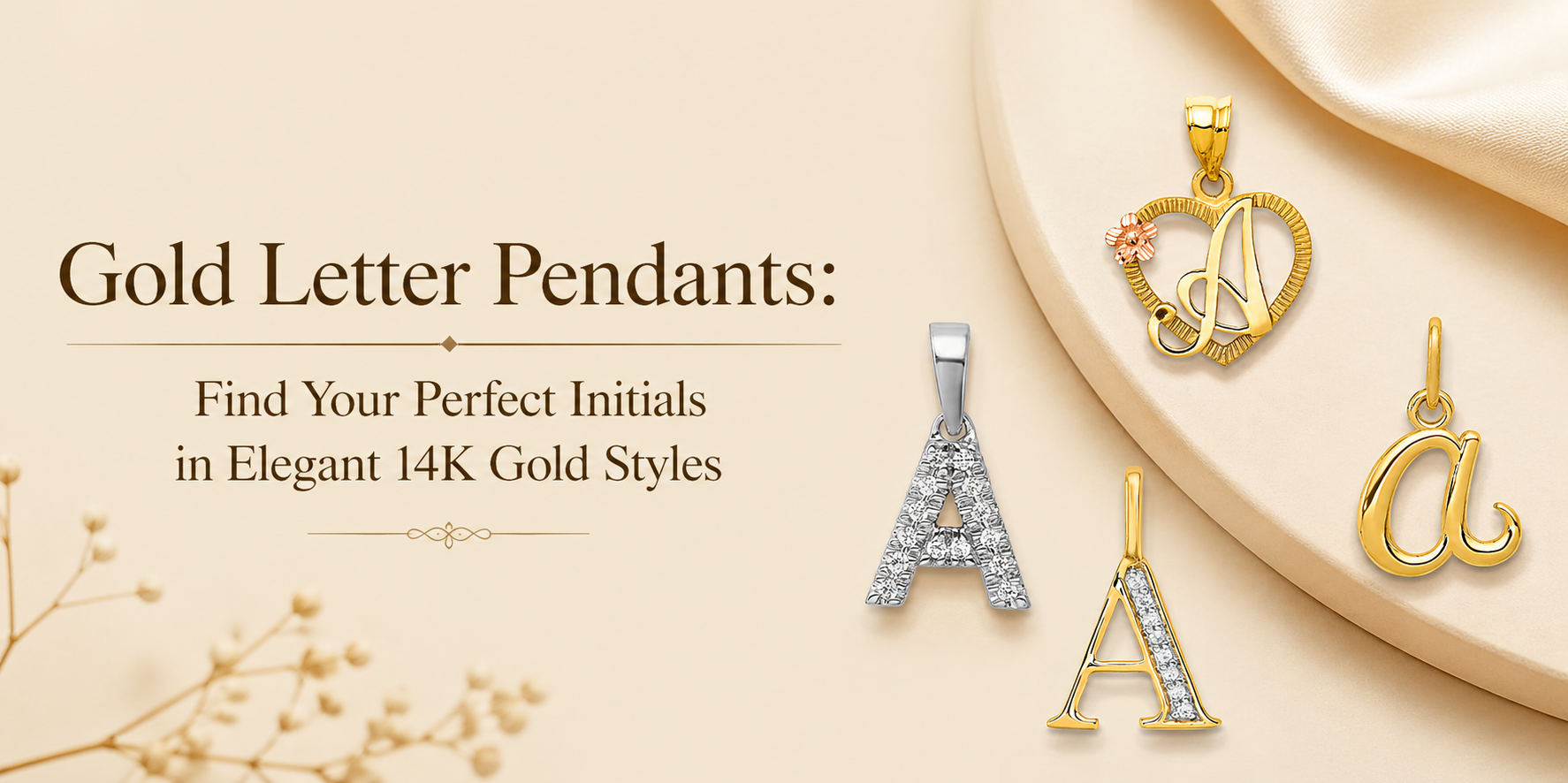 Gold Letter Pendants: Find Your Perfect Initials in Elegant 14K Gold Styles