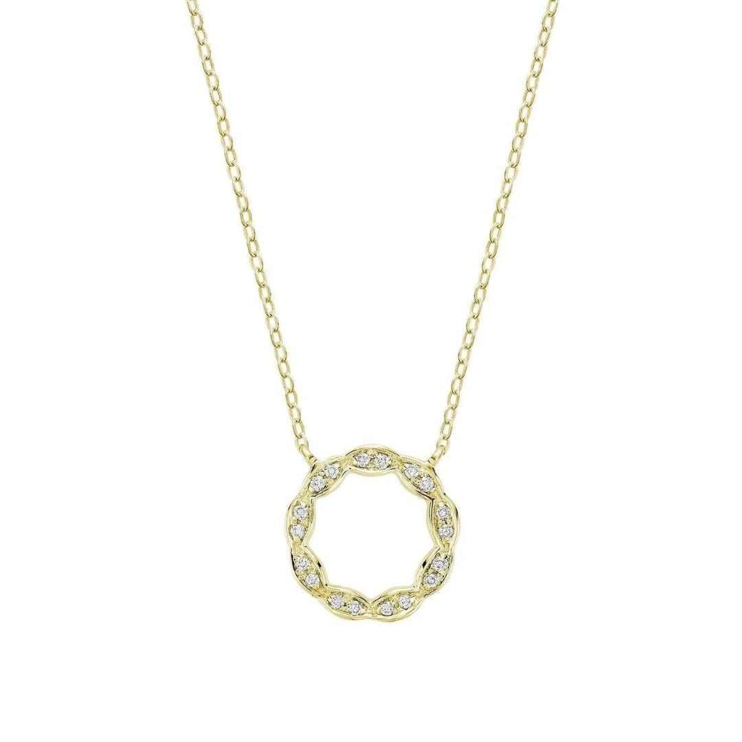 10k Gold Marquise Circle of Life Diamond Necklace