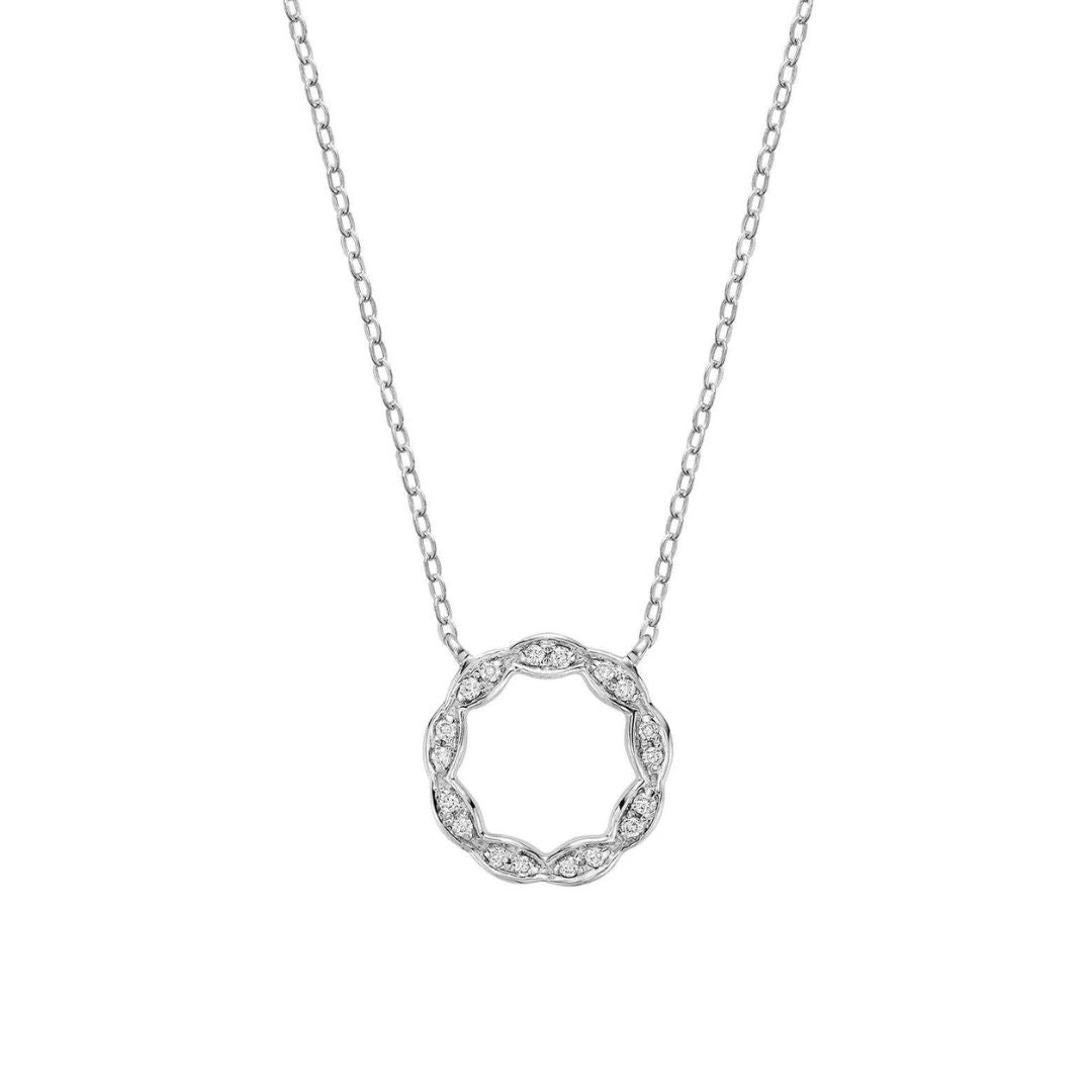 10k Gold Marquise Circle of Life Diamond Necklace