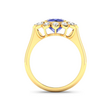 Genuine Tanzanite and Diamond Halo Ring