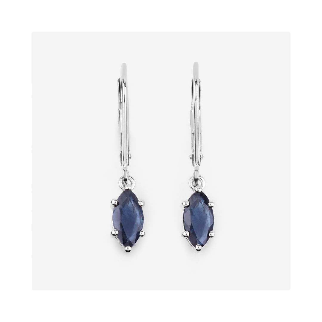 Genuine Blue Sapphire 10K Dangle Earrings