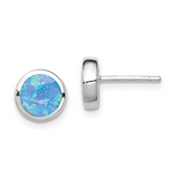 Round Lab Created Opal Stud Earrings