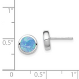 Round Lab Created Opal Stud Earrings