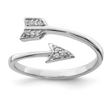 Sterling Silver CZ Arrow Ring