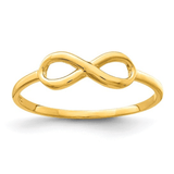 Anillo infinito de oro amarillo de 10 quilates