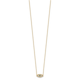 10K Gold CZ Evil Eye Necklace Silver