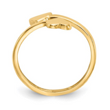 10K Gold Double Heart Bypass Toe Ring