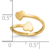 10K Gold Double Heart Bypass Toe Ring