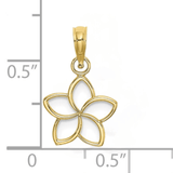 Pendentif fleur de frangipanier hawaïen en or 10 carats