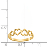 Anillo de corazón de oro amarillo de 10 quilates