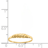 Anillo de oro de 10 quilates con forma de cúpula para mujer