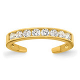 10k Yellow Gold White CZ Toe Ring