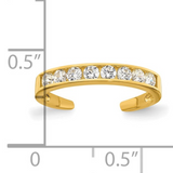 10k Yellow Gold White CZ Toe Ring