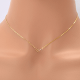 Collier avec pendentif en forme de cœur et infini en or 10 carats