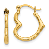 10K Gold Heart Hoop Earrings