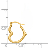 10K Gold Heart Hoop Earrings