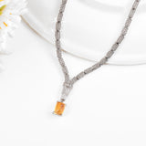 Natural Citrine Art Deco Necklace