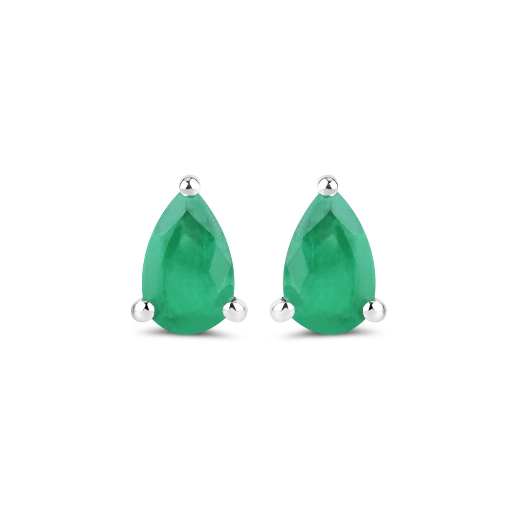 Genuine Zambian Emerald 10K Studs Earrings