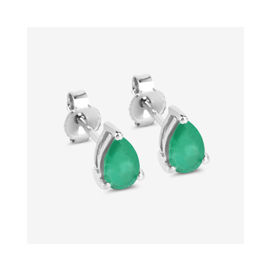 Genuine Zambian Emerald 10K Studs Earrings