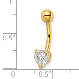 Heart Shaped 14k yellow gold belly ring