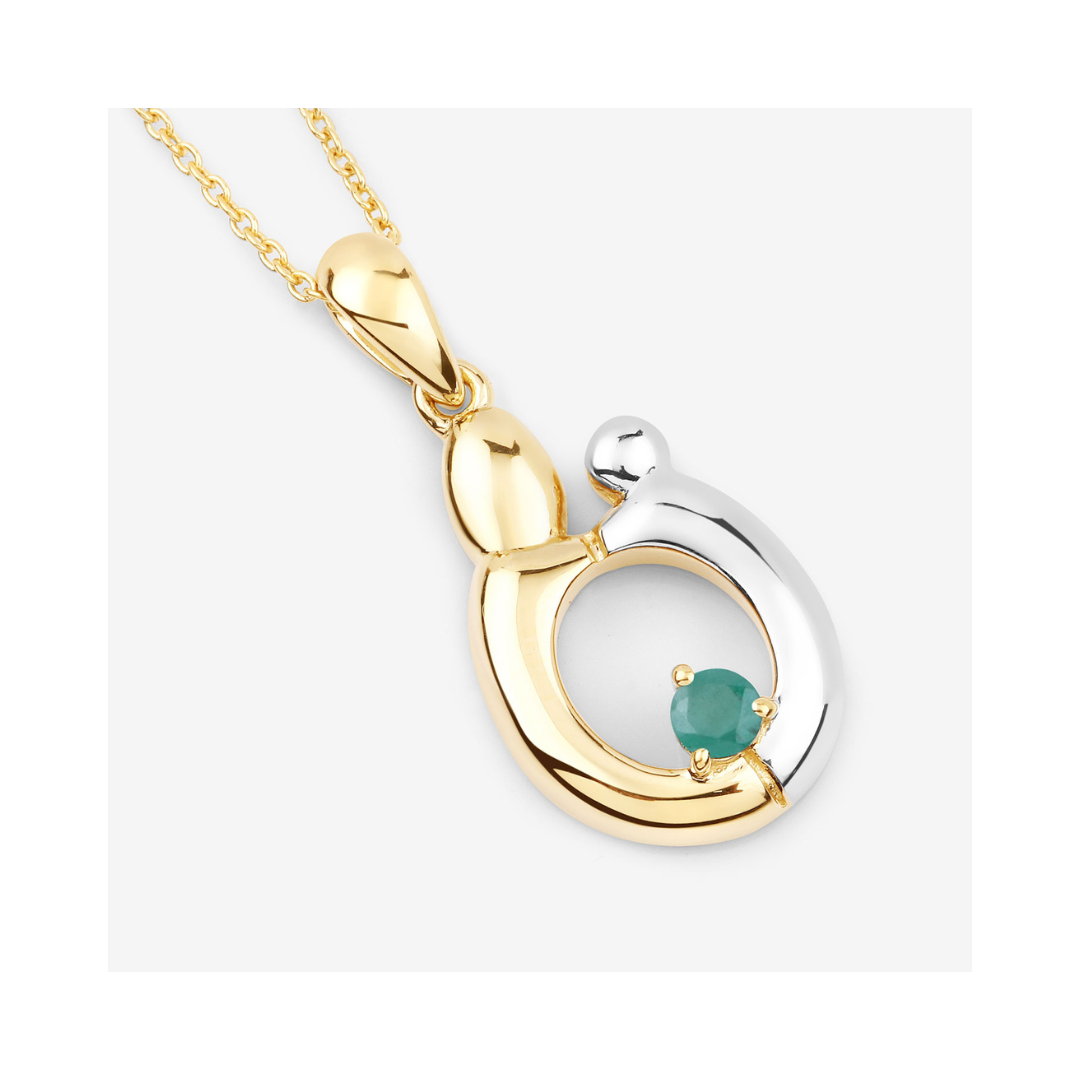 Genuine Emerald Mom Pendant Necklace