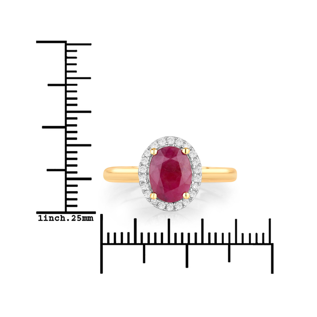 Genuine 10K Pink Ruby and Diamond Halo Ring
