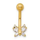 10k Gold Butterfly Navel Ring