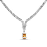 Natural Citrine Art Deco Necklace