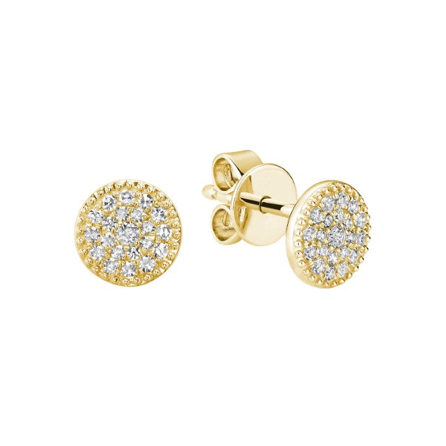 10k Gold Natural Diamond Cluster Stud Earrings