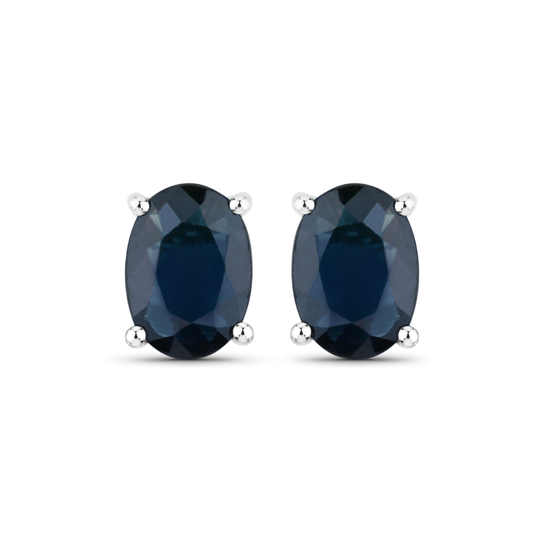 Genuine Blue Sapphire Studs Earrings