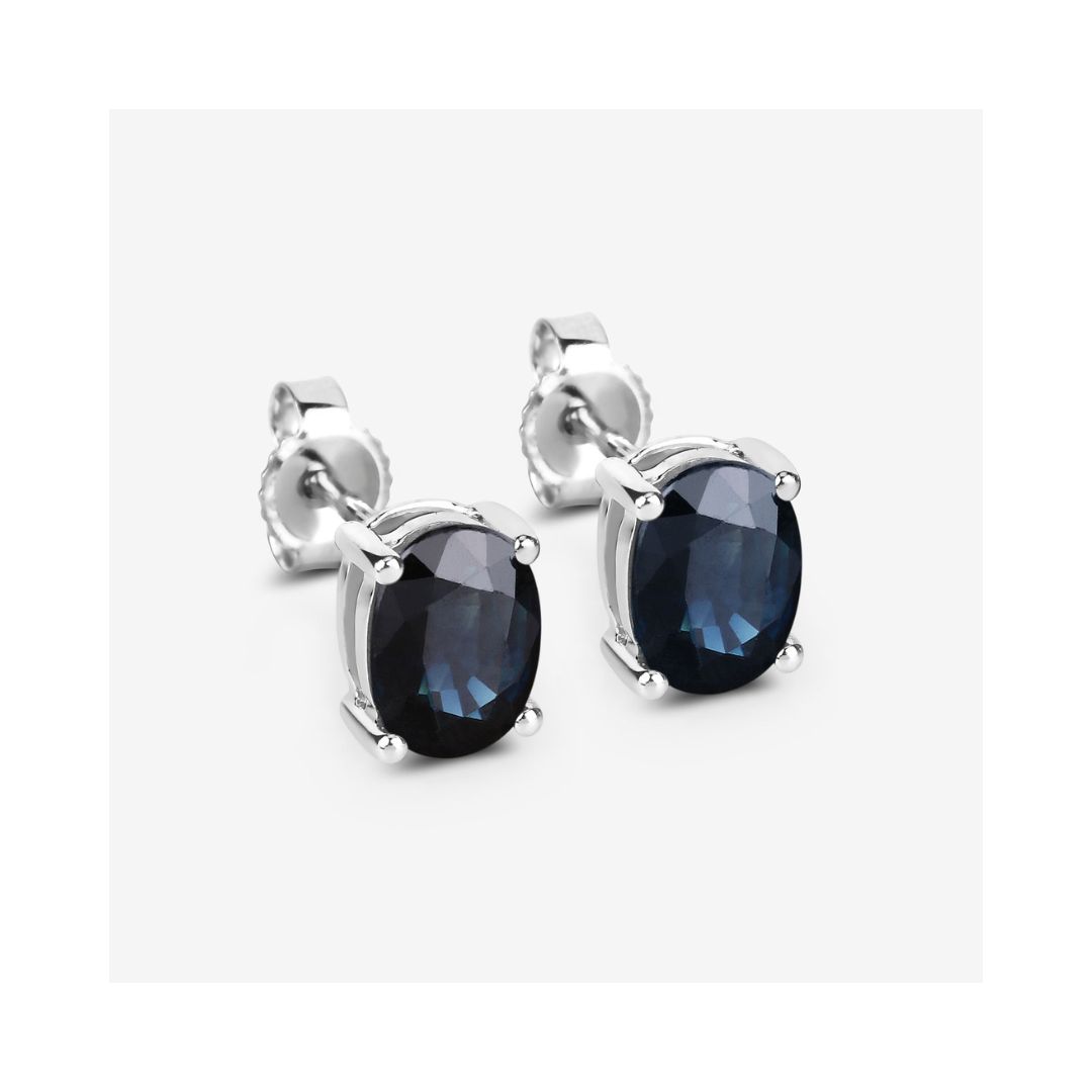 Genuine Blue Sapphire Studs Earrings