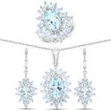 Blue Topaz Gemstone Jewelry Set