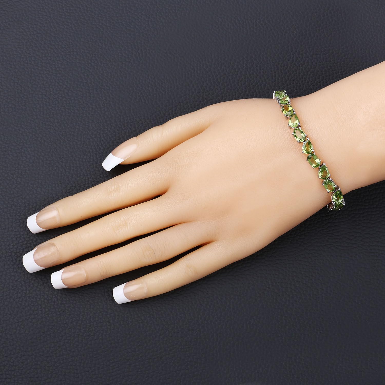 Natural Peridot Tennis Bracelet Silver Fine Color Jewels