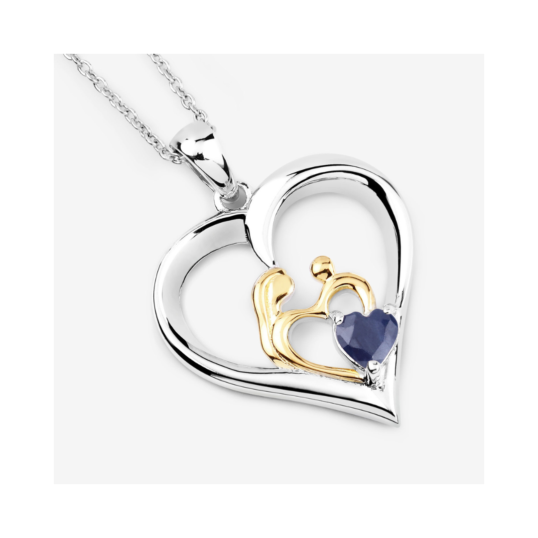 Genuine Blue Sapphire Daughter Mom Necklaces