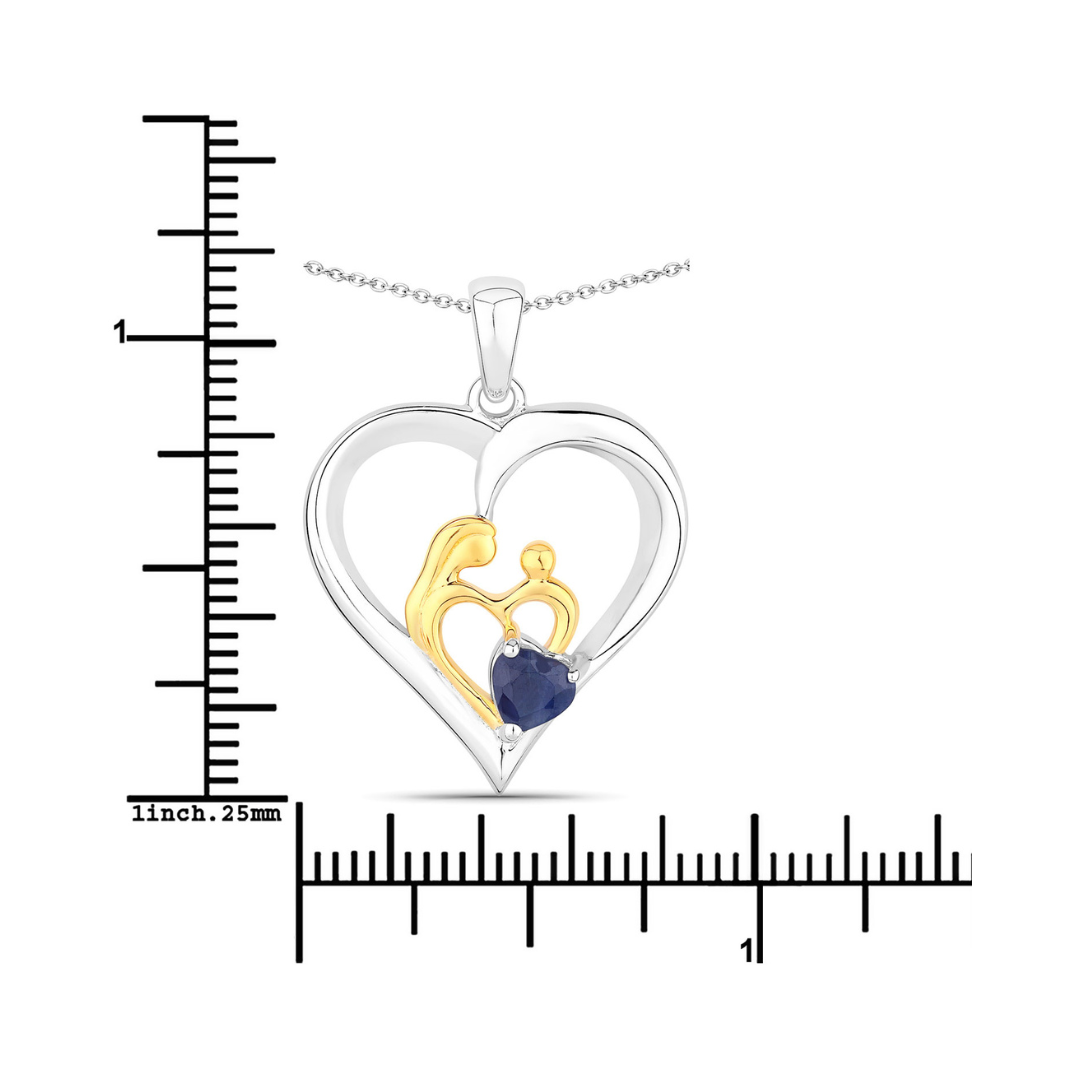 Genuine Blue Sapphire Daughter Mom Necklaces