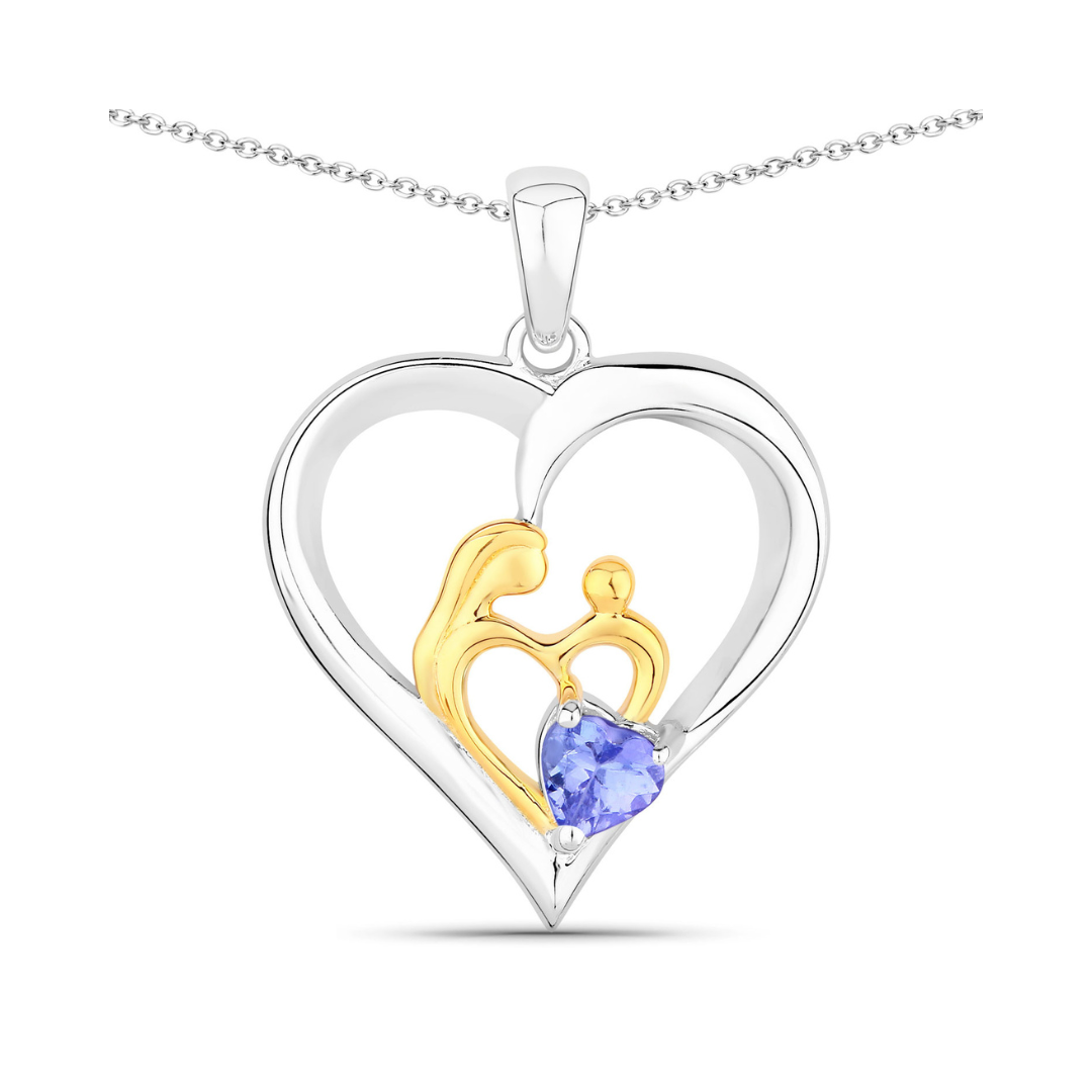 Genuine Tanzanite Mom Infinity Pendant Necklace