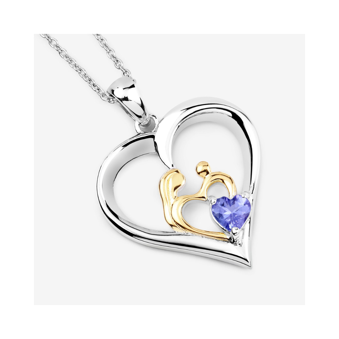 Genuine Tanzanite Mom Infinity Pendant Necklace
