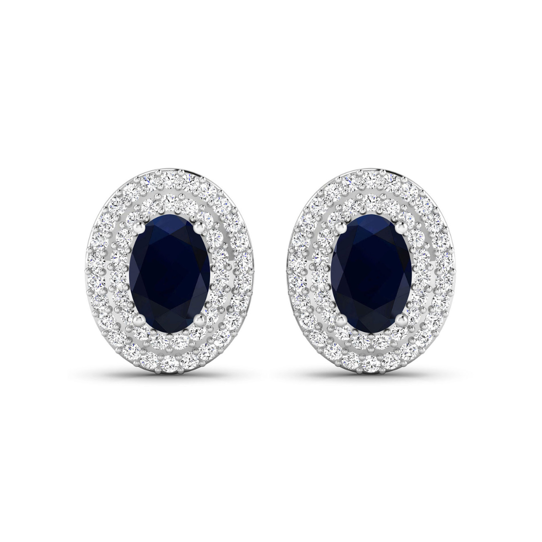 Genuine Sapphire Diamond Studs